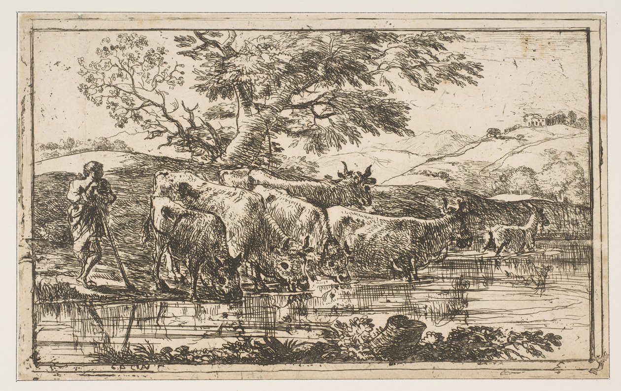 Die Herde an der Tränke, 1635 von Claude Lorrain