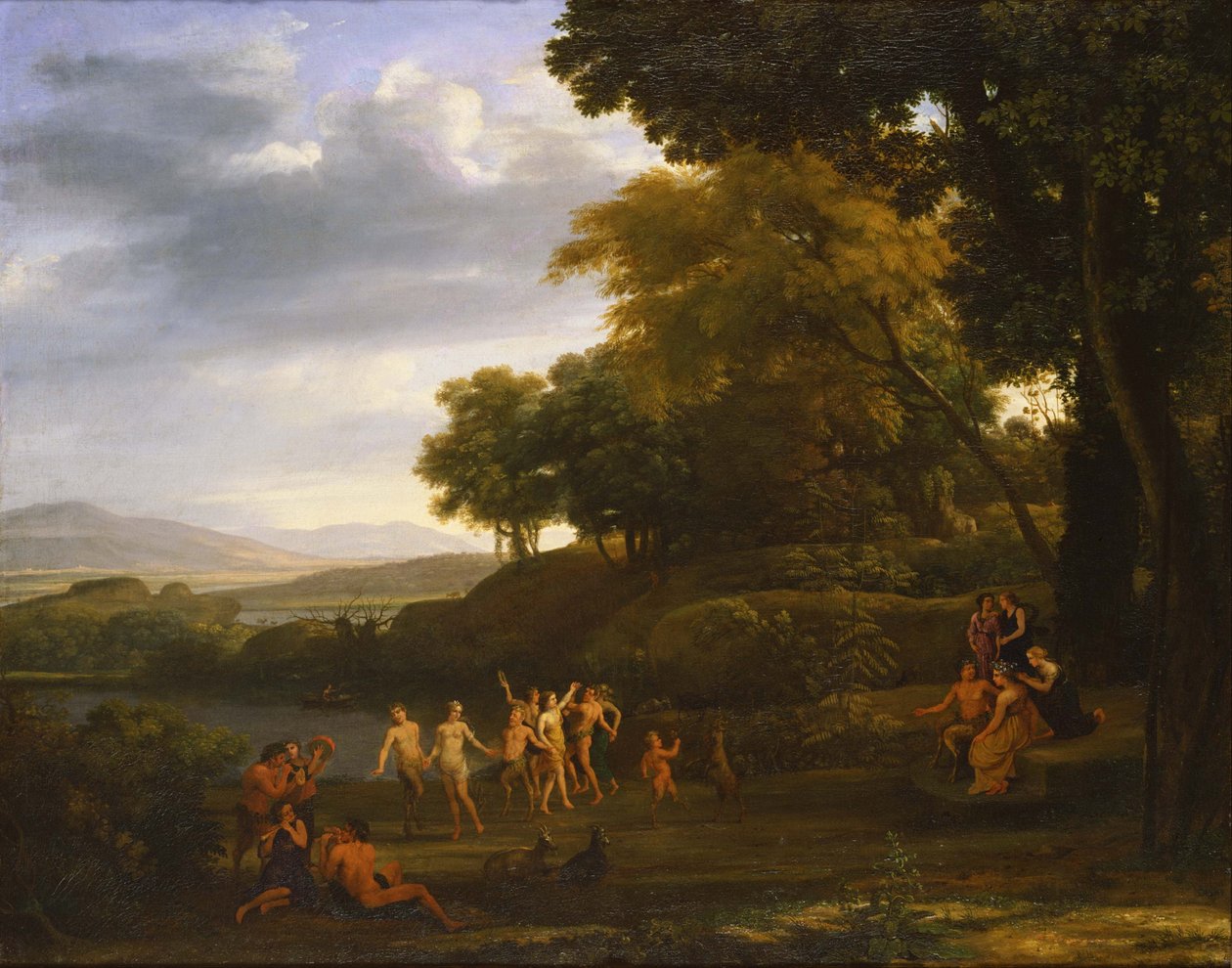 Tanzende Satyrn und Nymphen in einer Landschaft von Claude Lorrain