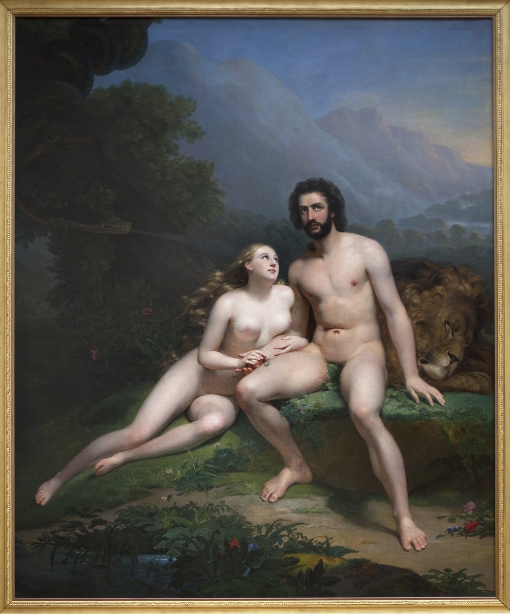 Adam und Eva. Gemälde von Claude Marie Dubufe (1790-1864). von Claude Marie Dubufe