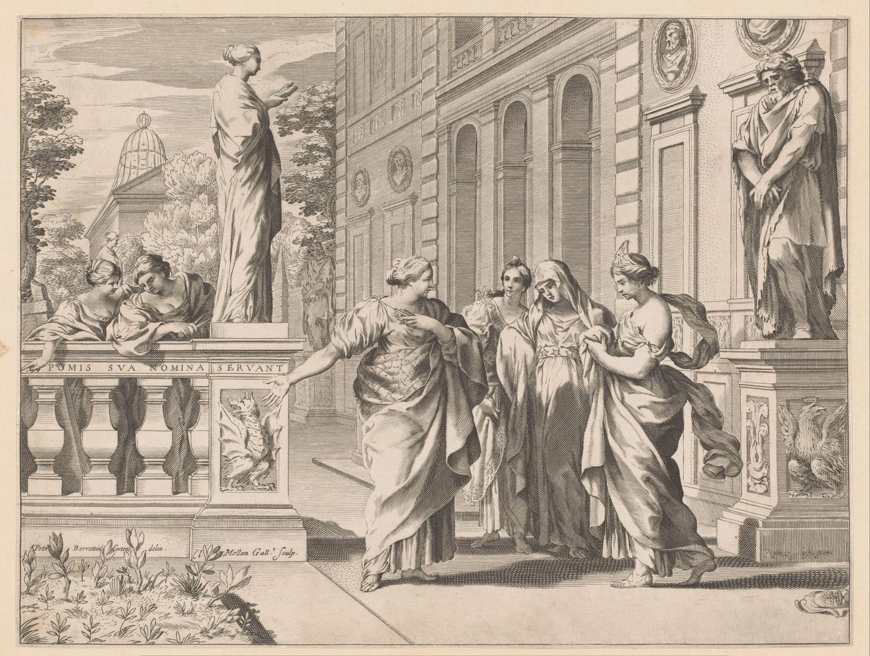 Allegorie zu Ehren des Collegio Romano von Claude Mellan