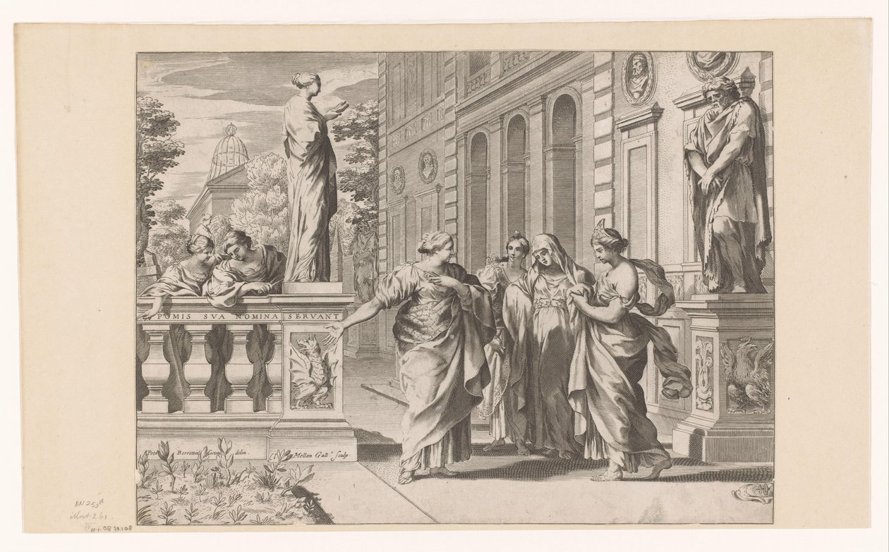 Allegorie zu Ehren des Collegio Romano von Claude Mellan
