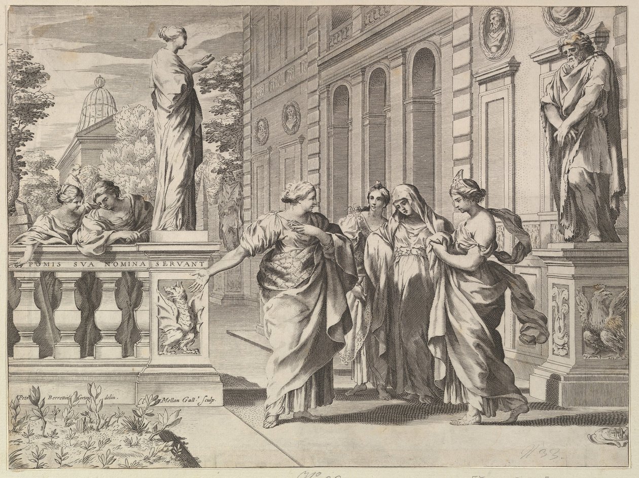 Allegorie zu Ehren des Römischen Kollegs, gegründet von der Familie Borghese, 1615-88 von Claude Mellan