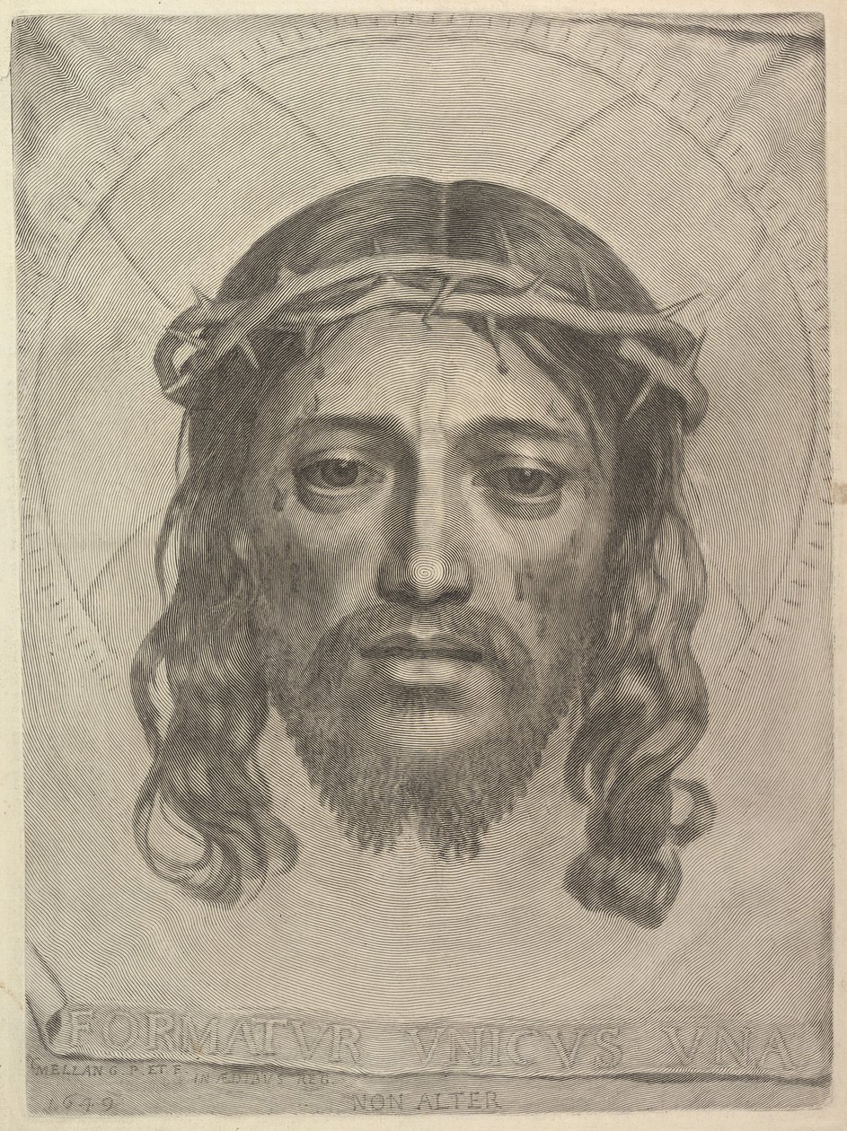 Das Gesicht Christi auf dem Tuch der Heiligen Veronika von Claude Mellan