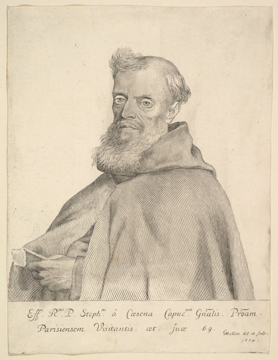 Le Père Étienne de Cesena von Claude Mellan