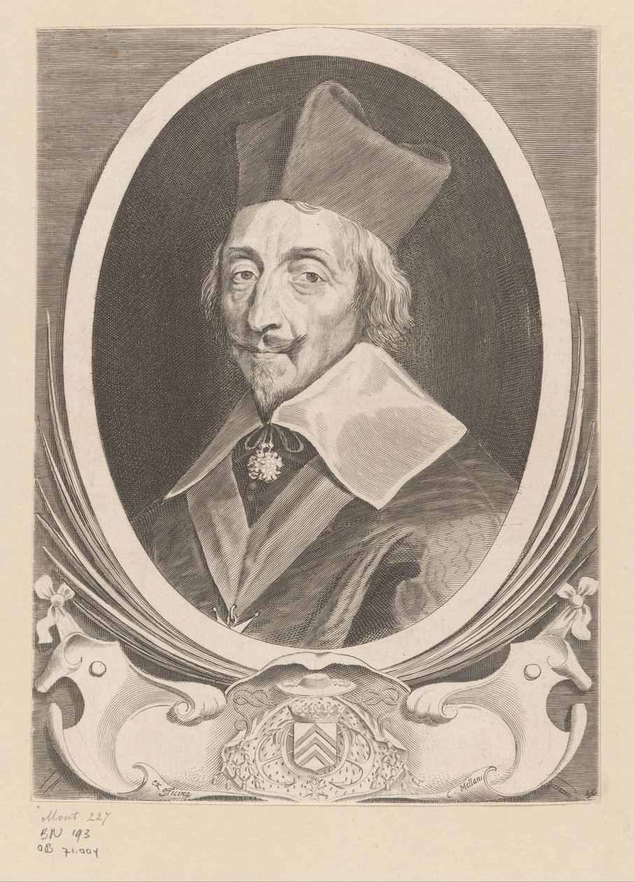 Porträt von Armand-Jean Du Plessis, Kardinal de Richelieu von Claude Mellan