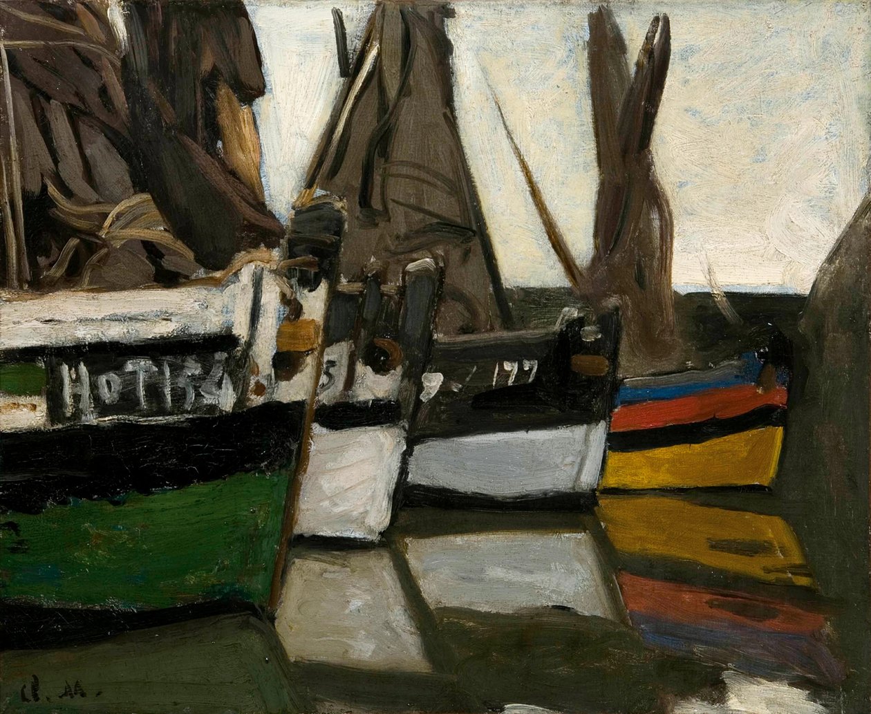 Fischerboote in Honfleur von Claude Monet