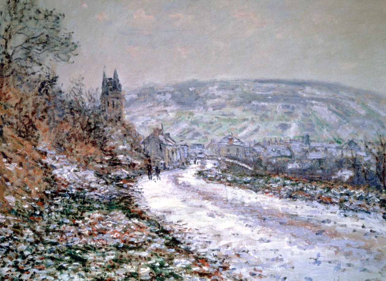 Eingang zum Dorf Vetheuil im Winter, 1880 von Claude Monet