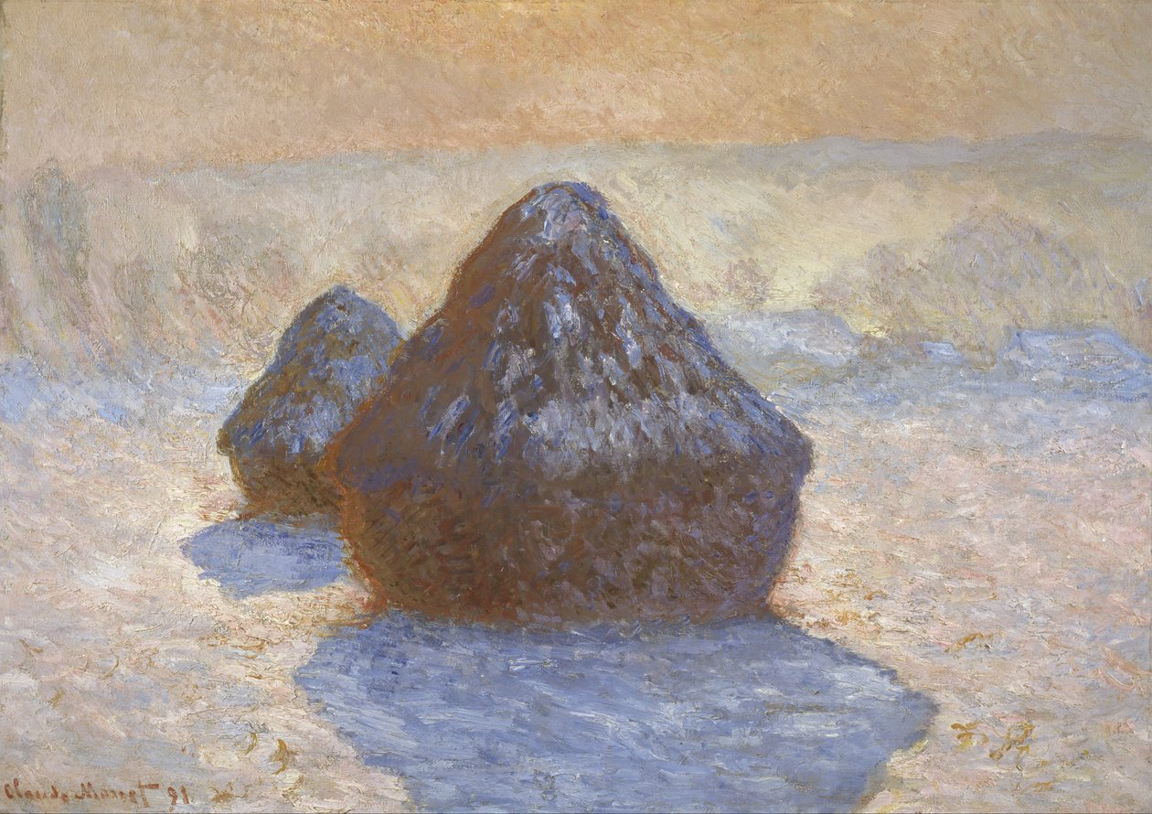 Heuhaufen: Schneeeffekt von Claude Monet