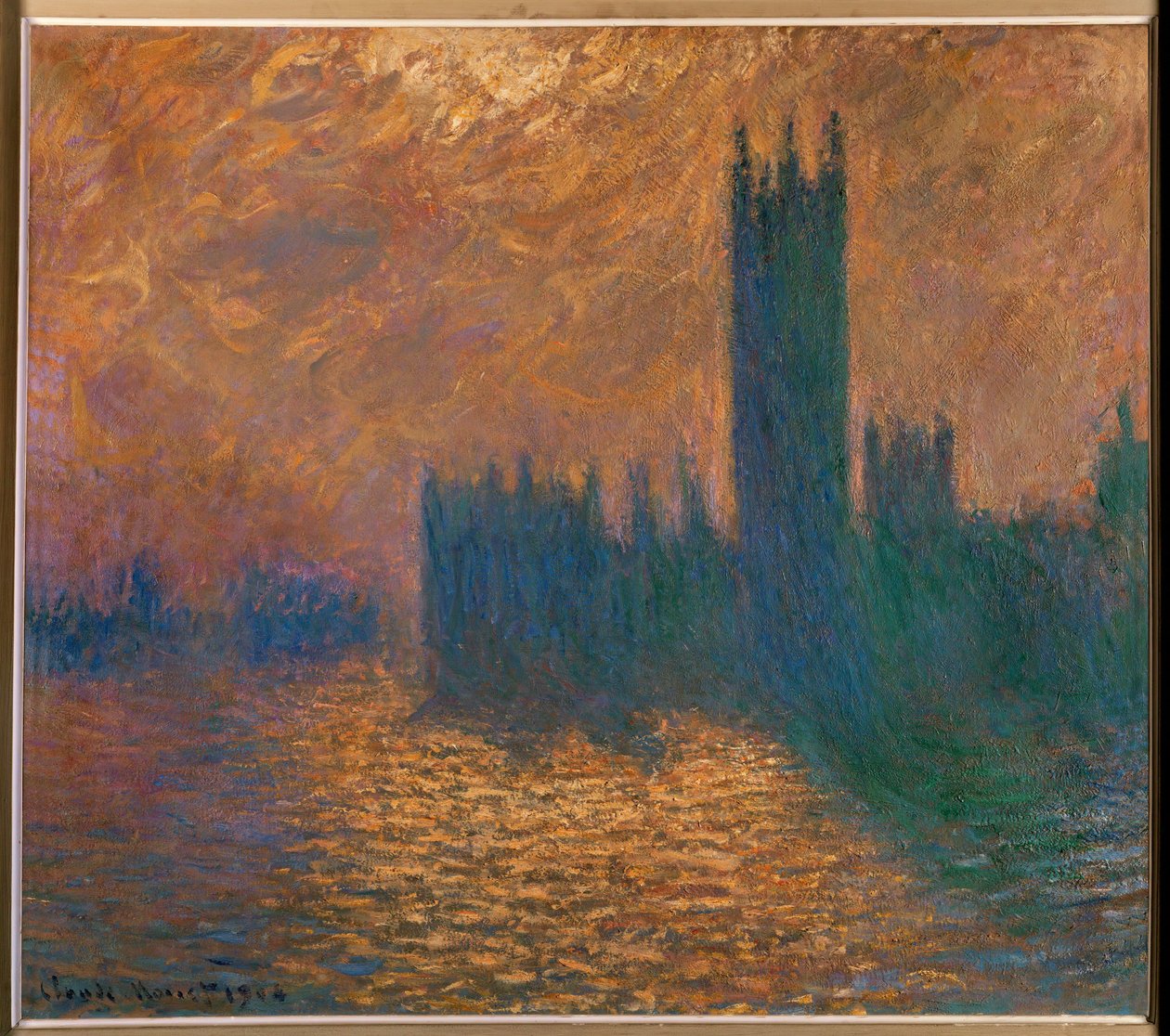 Das Parlament von London, stürmischer Himmel von Claude Monet
