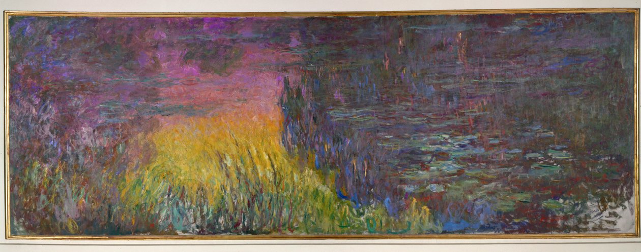 Die Seerosen, Sonnenuntergang von Claude Monet