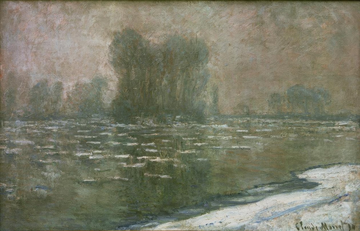 Nebliger Morgen, Eisgang von Claude Monet