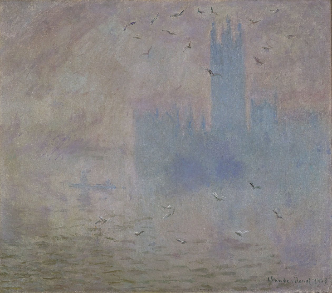 Die Häuser des Parlaments, Möwen von Claude Monet
