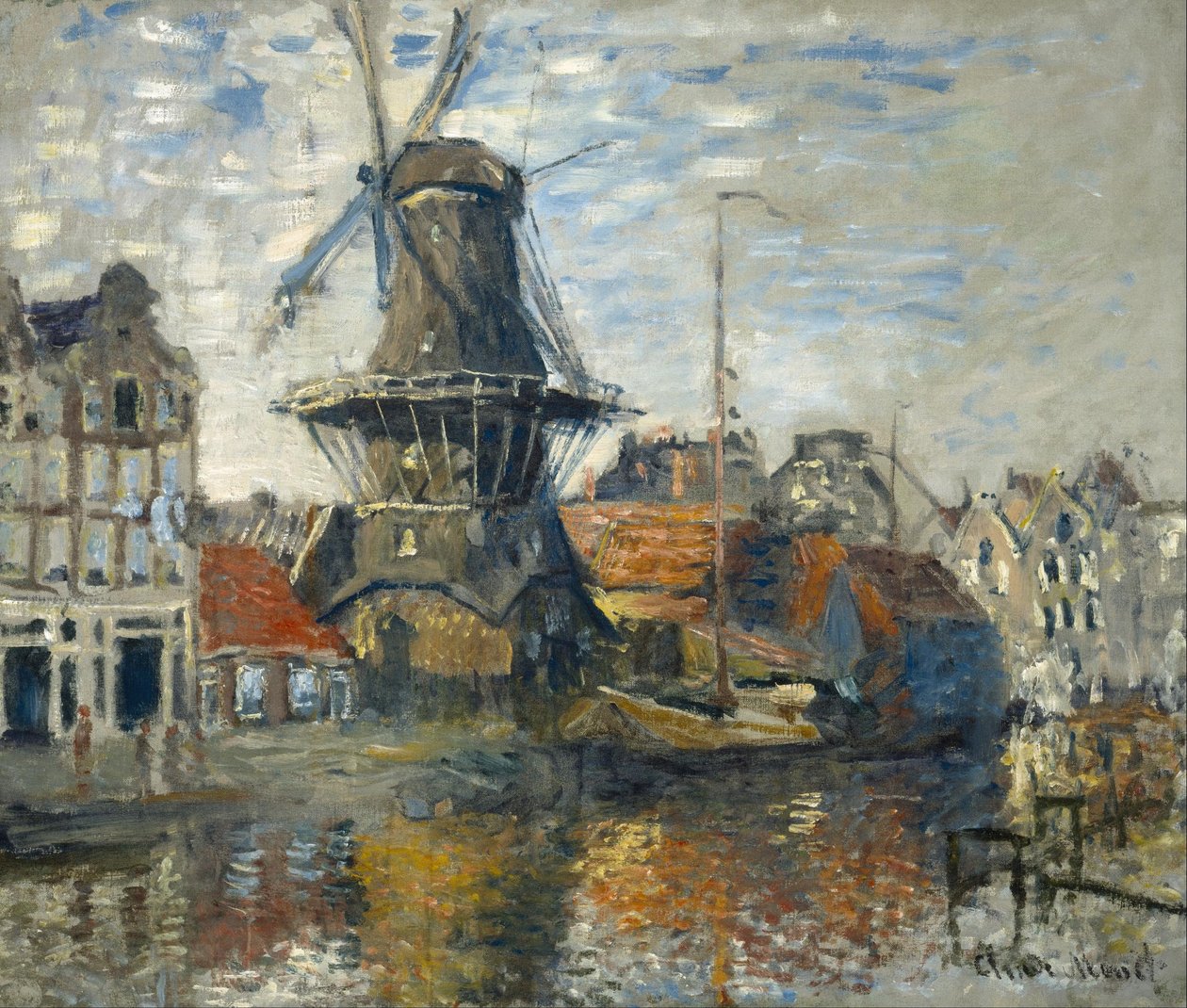 Die Windmühle an der Onbekende Gracht, Amsterdam von Claude Monet
