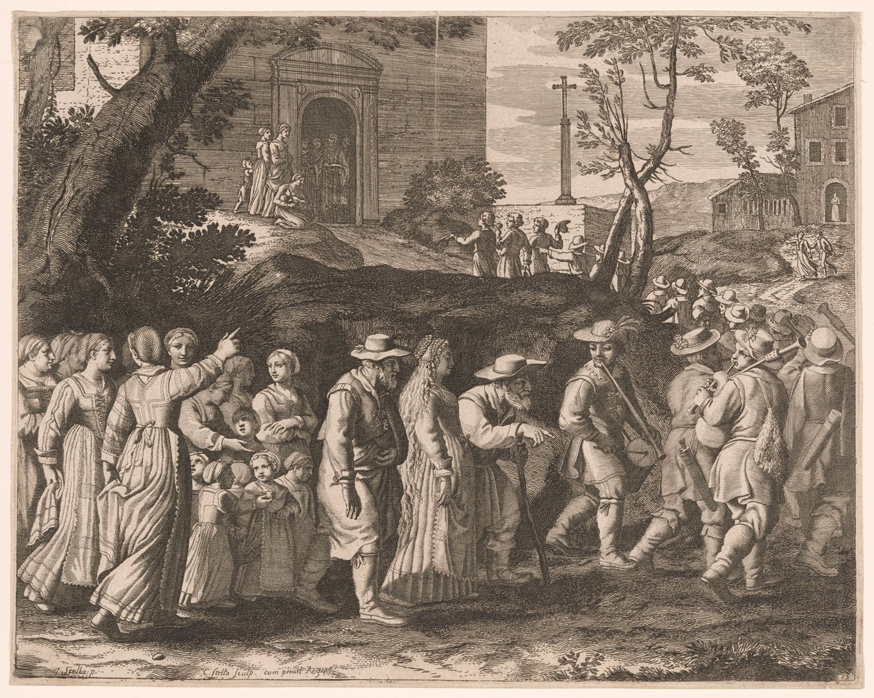 Der Hochzeitszug, Platte 15 aus Pastorales von Claudine Bouzonnet Stella