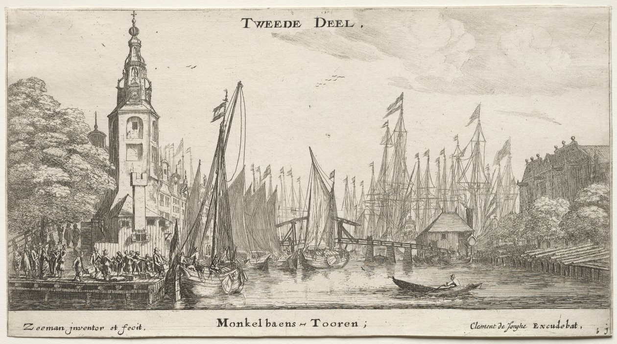 Verschiedene Schiffe und Ansichten von Amsterdam, Teil II von Clement de Jonghe