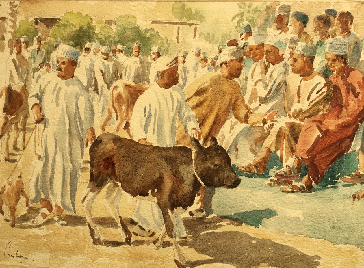 Viehmarkt, Nizwa, Oman (1), 2018 von Clive Wilson