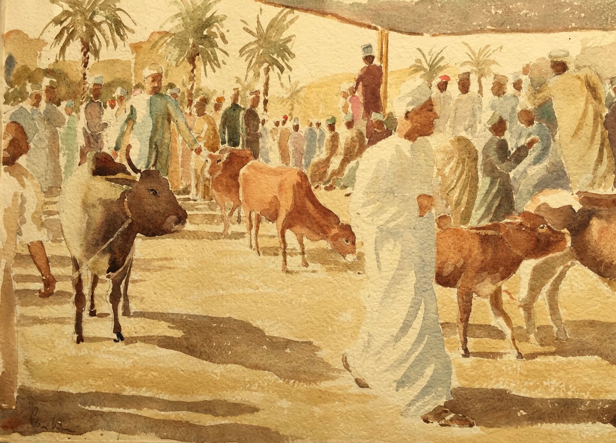 Viehmarkt, Nizwa, Oman (2), 2018 von Clive Wilson