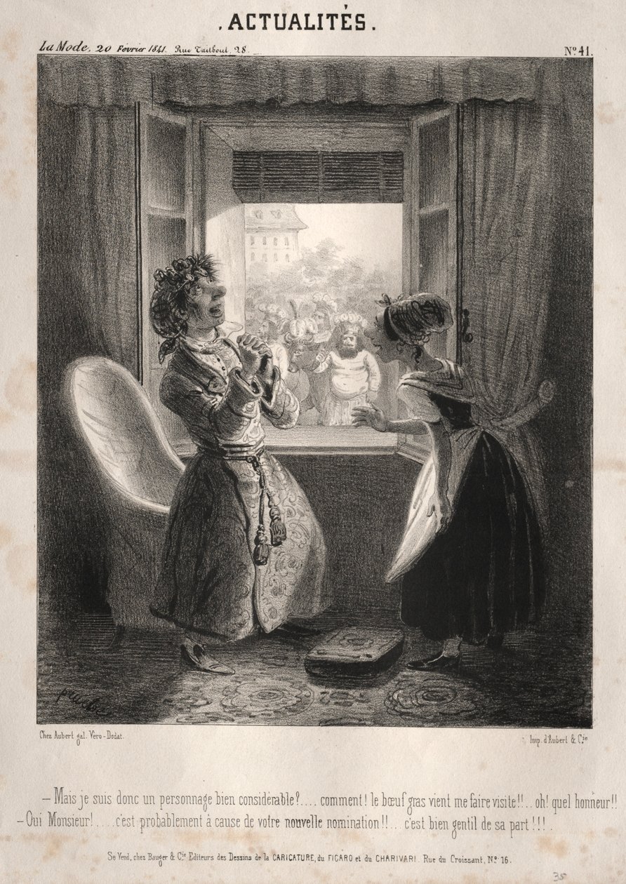 Actualités: ---Mais je suis donc un personnage bien considerable, 1841 von Clémente Pruche
