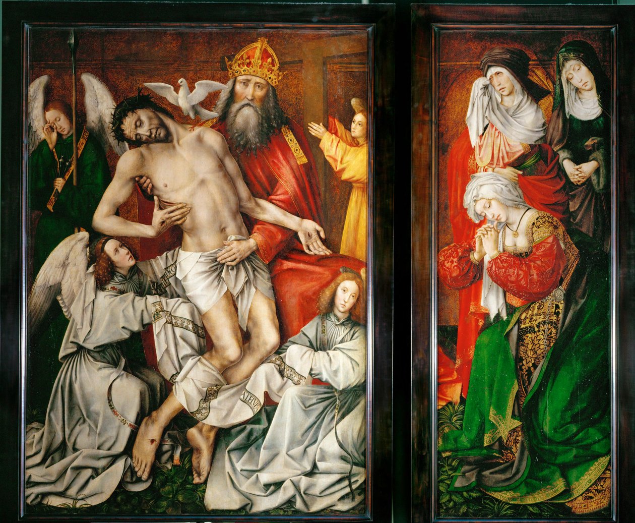 Le Trône de Grâce - Gott Vater, Christus, Heiliger Geist und Engel von Colijn de Coter