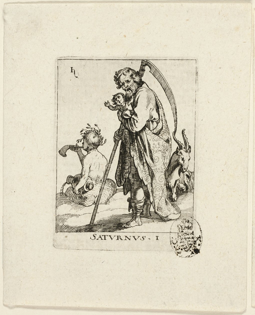 Saturnus, Platte eins aus Der VII Planeten von Conrad Meyer