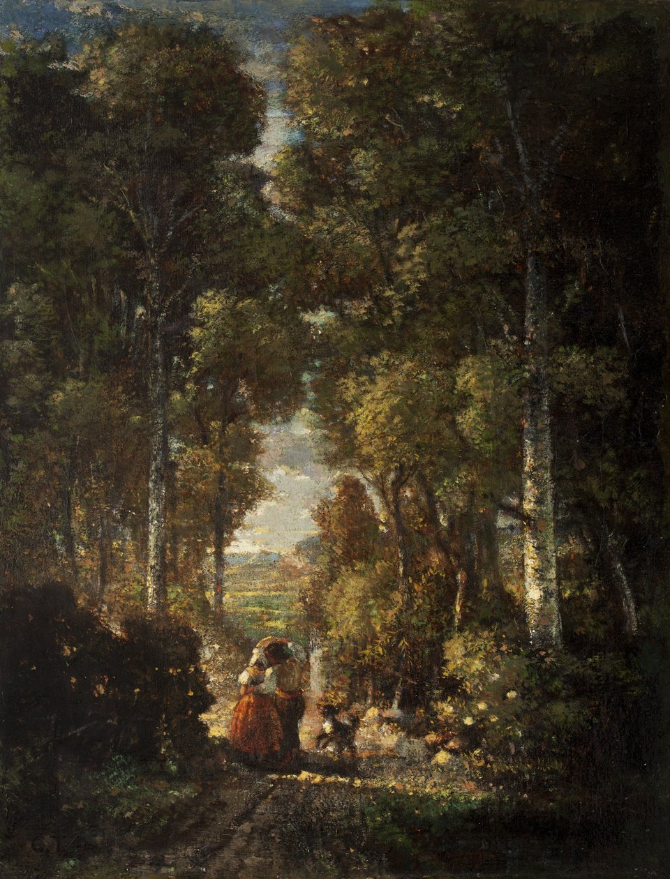Dorfstraße (Le Chemin du Village) von Constant Emile Troyon