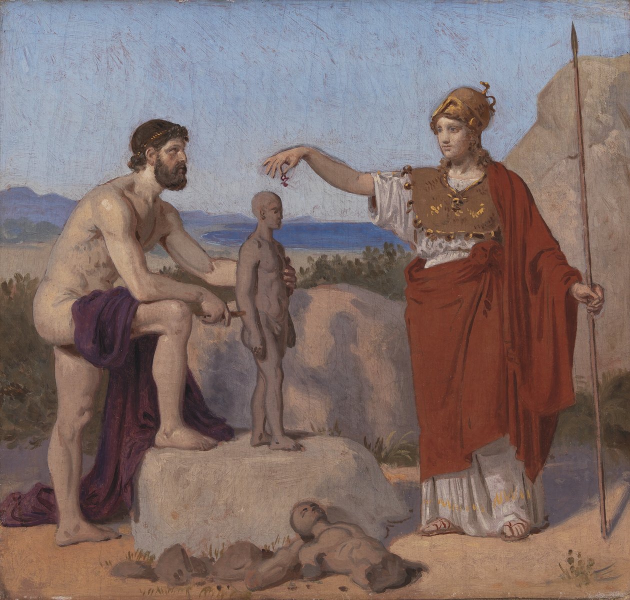 Prometheus formt den Menschen aus Ton von Constantin Hansen