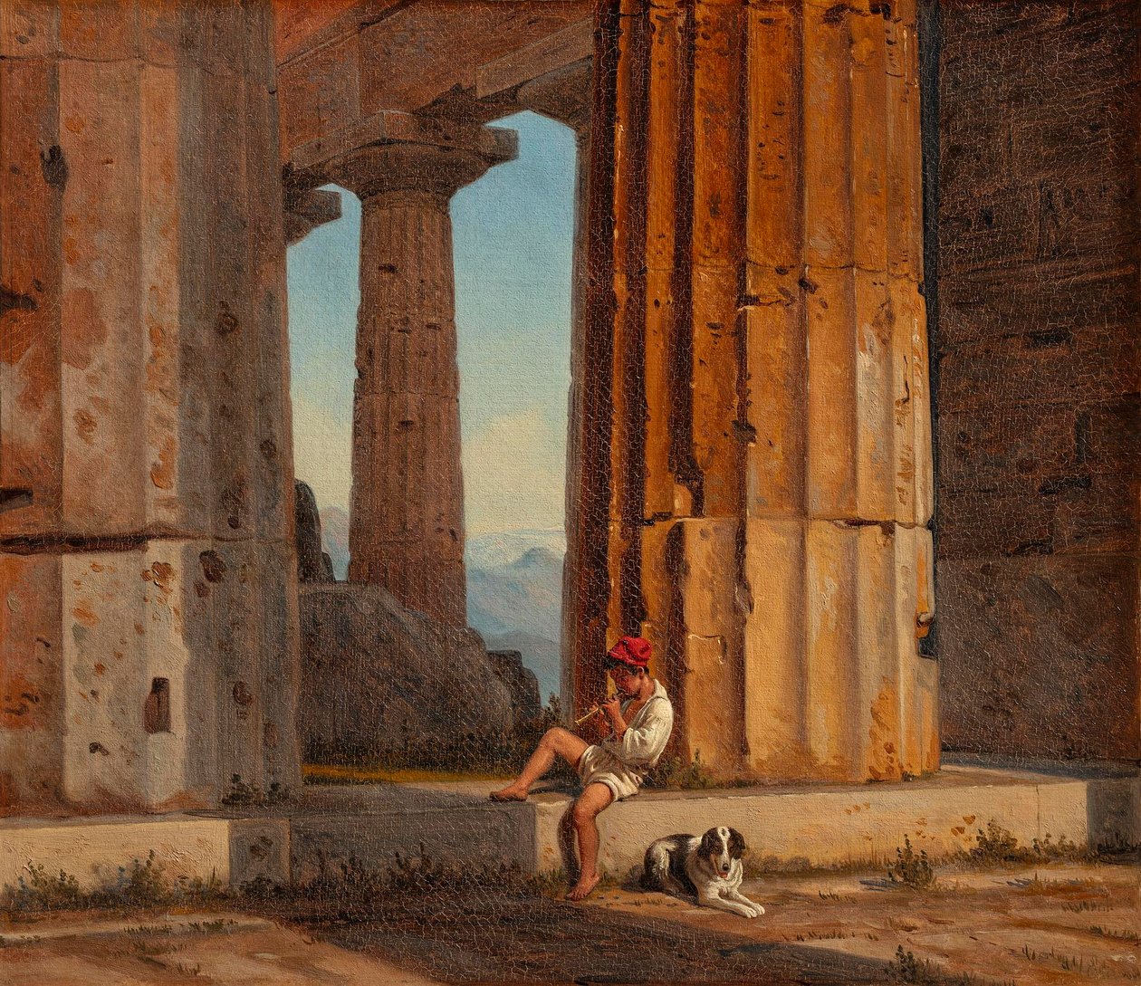 Ansicht des Poseidontempels in Paestum von Constantin Hansen