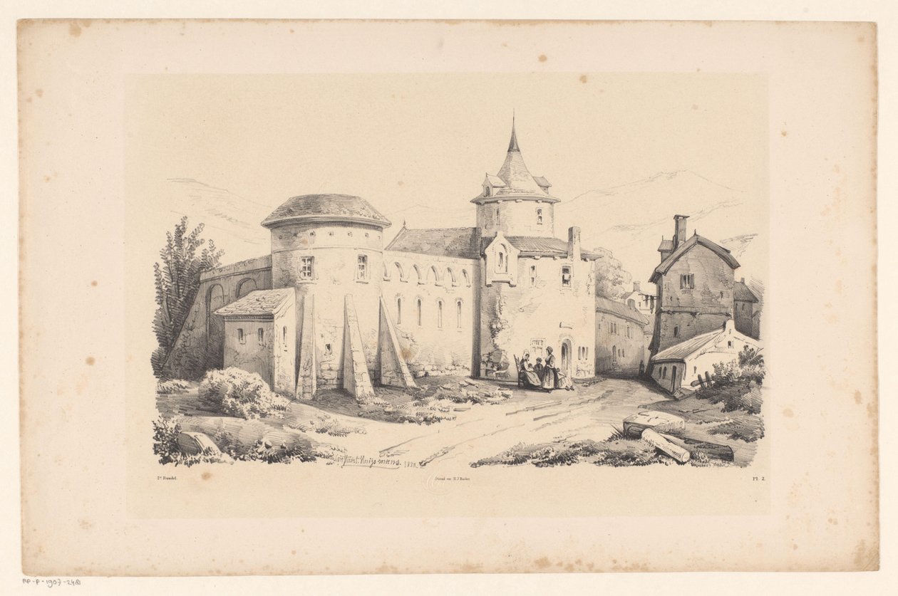 Festung im Dorf von Constantinus Cornelis Huysmans