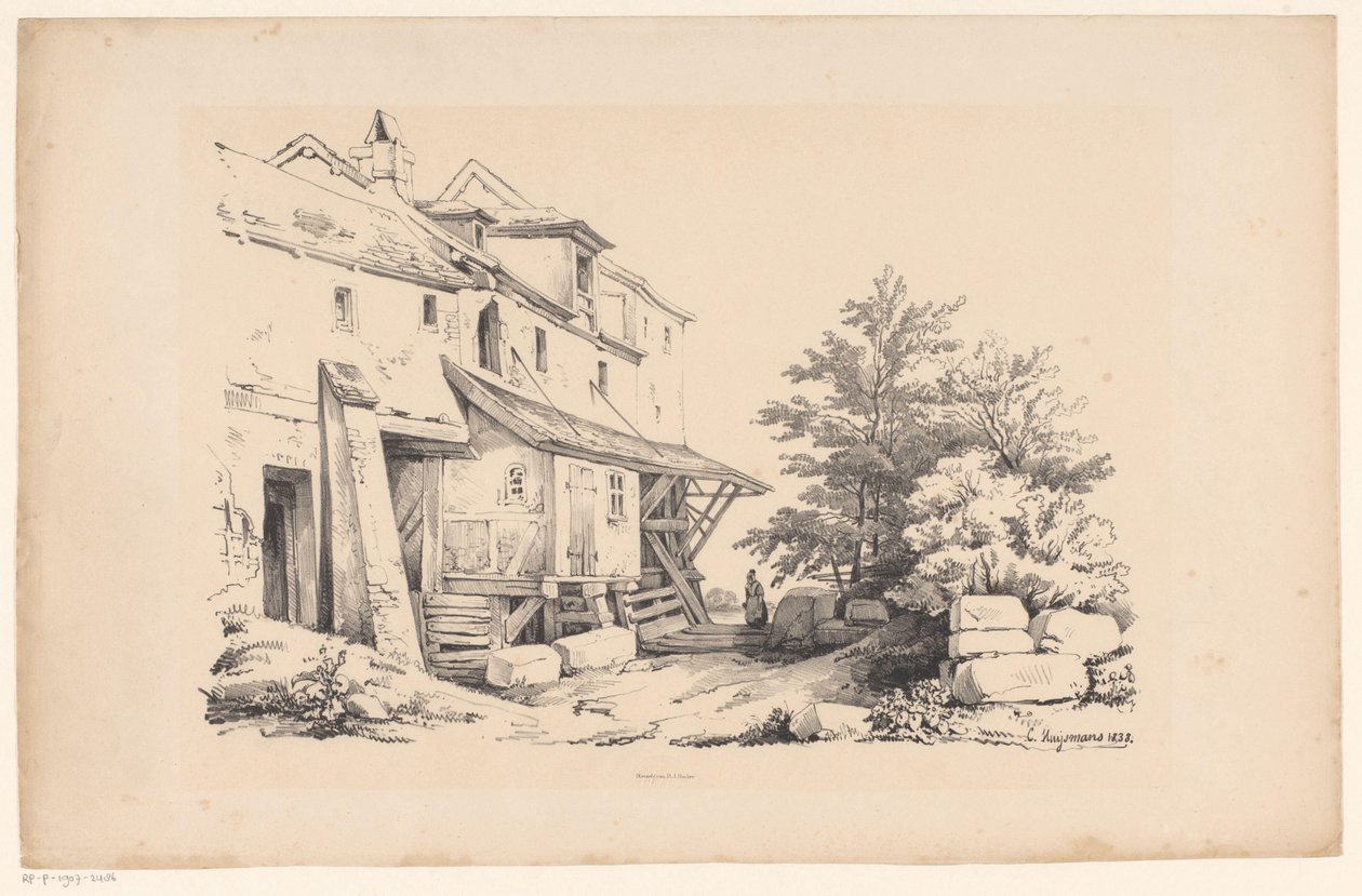 Häuser in einer felsigen Landschaft (Die Landschaft, Serie) von Constantinus Cornelis Huysmans