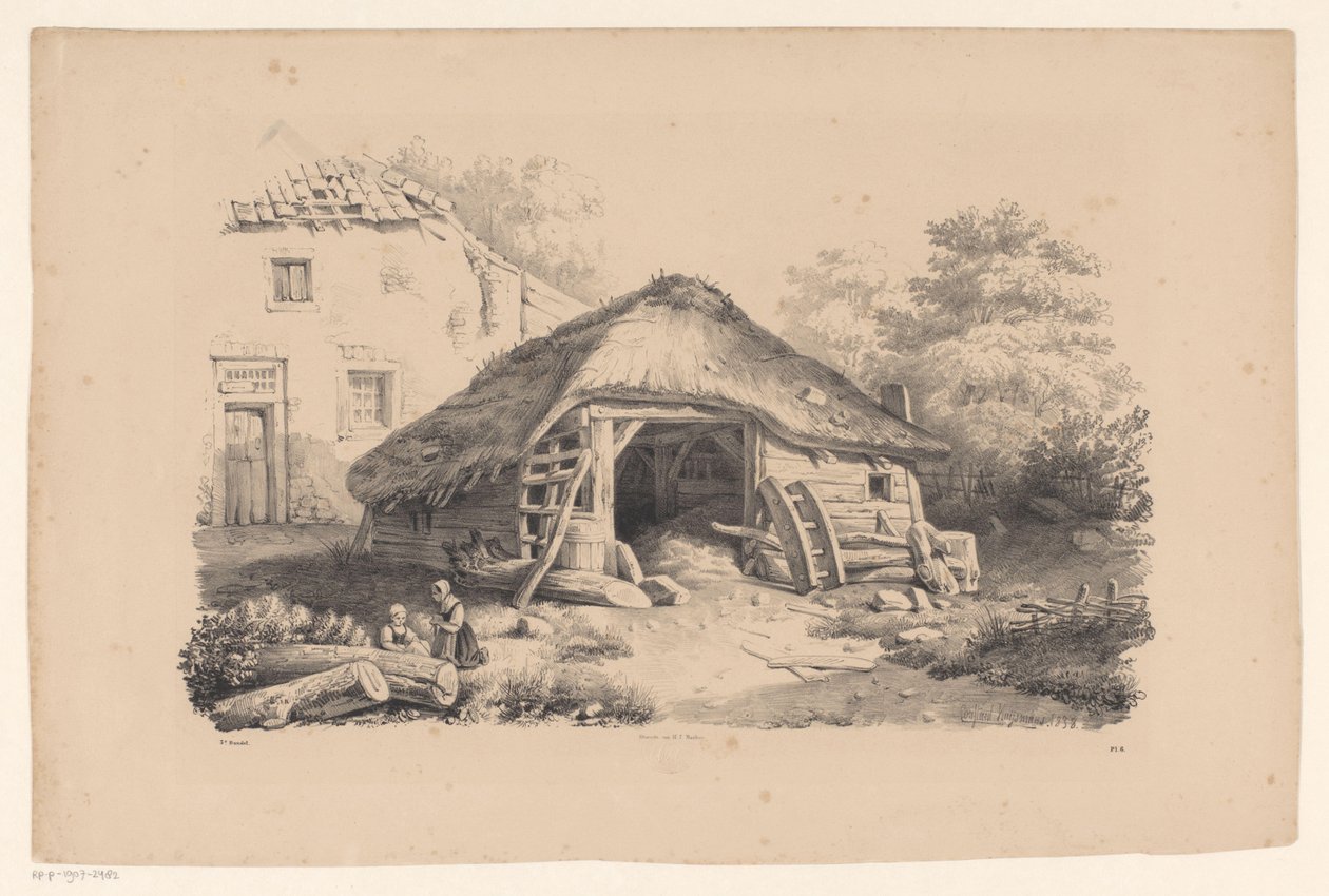 Stall bei Bauernhof von Constantinus Cornelis Huysmans