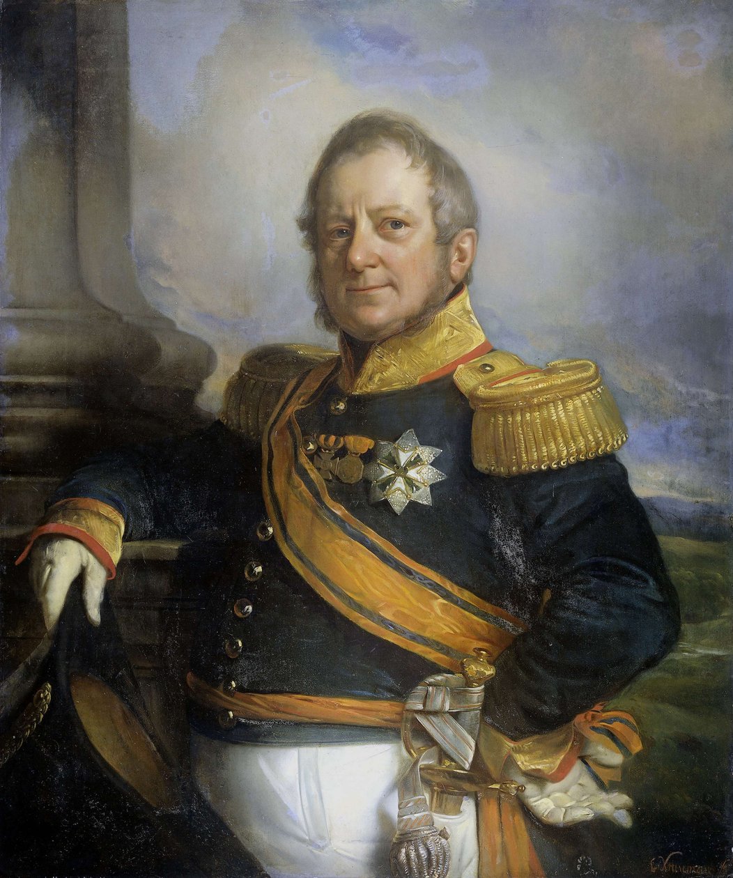 Porträt von Hendrik Merkus, Baron de Kock (1779–1845), Armeekommandant und nach 1826 Generalgouverneur der Niederländisch-Ostindien von Cornelis Kruseman