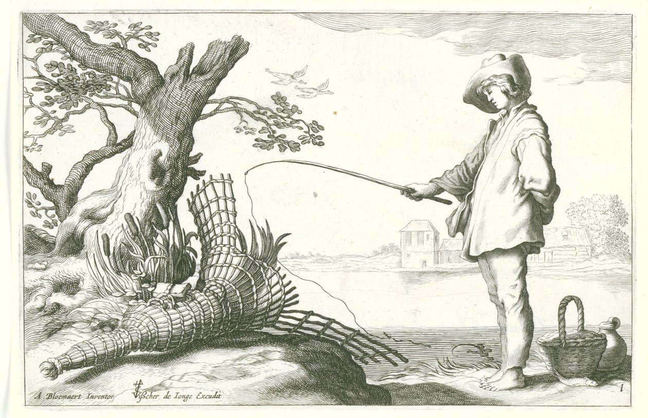 Der junge Fischer von Cornelis Bloemaert (II) (possibly)