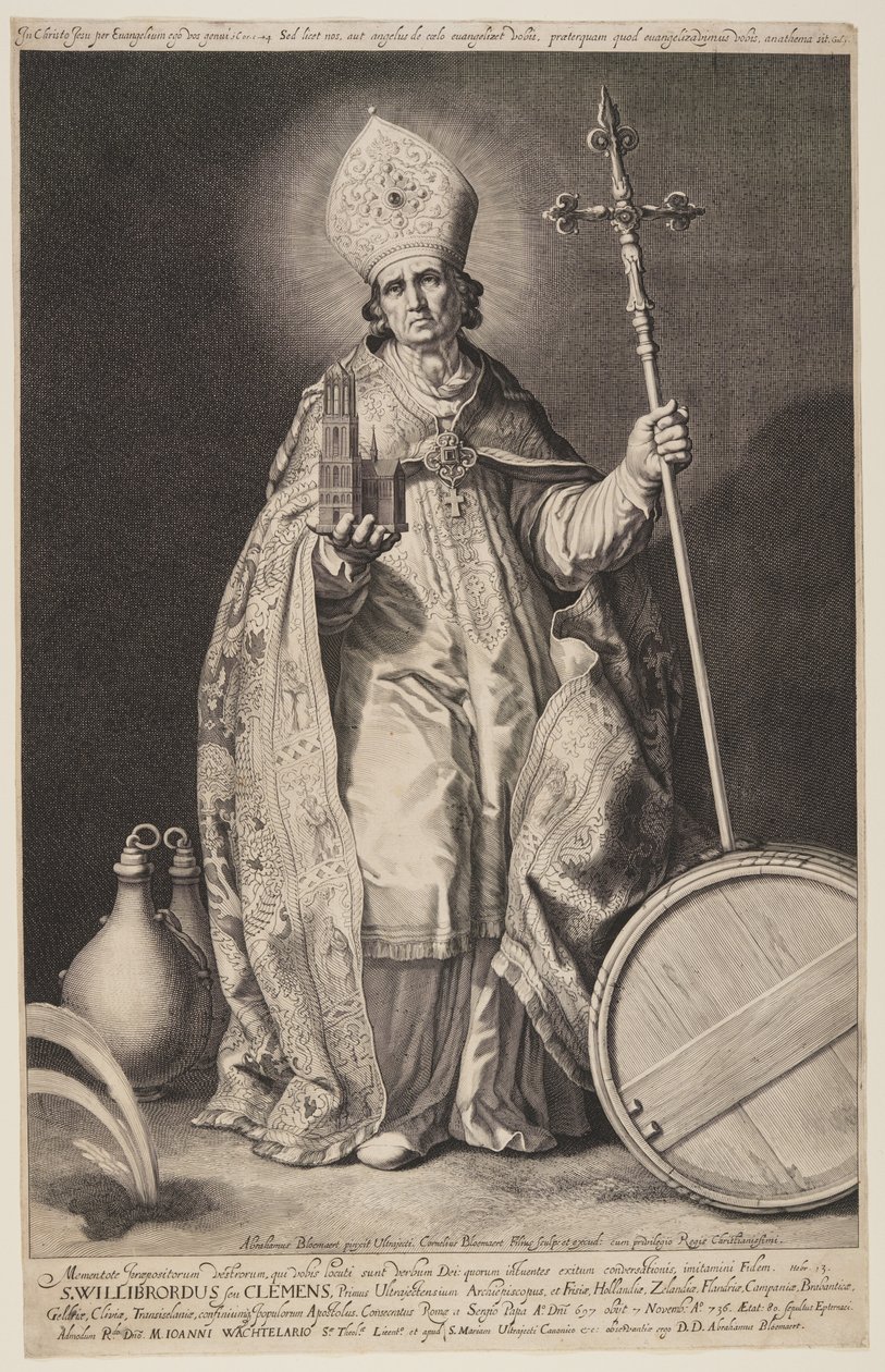 St. Willibrord, Tafel 2, aus Die Bischöfe von Utrecht von Cornelis Bloemaert