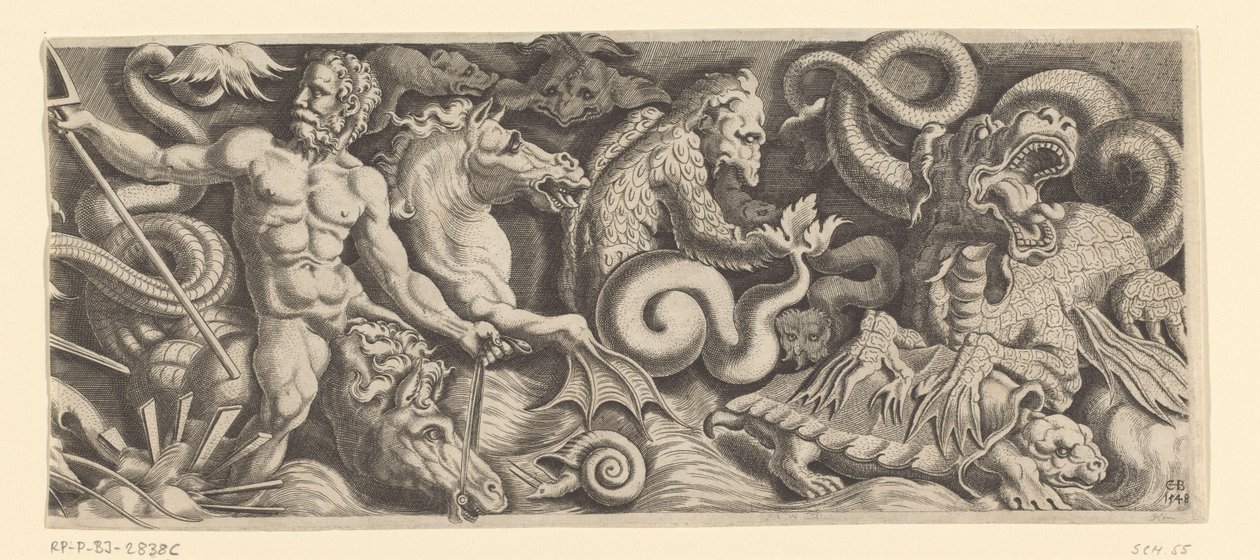Fries mit dem Triumph des Neptun, rechte Platte von Cornelis Bos