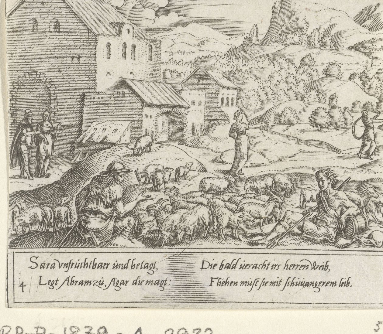 Sara verstößt die schwangere Hagar von Cornelis Bos