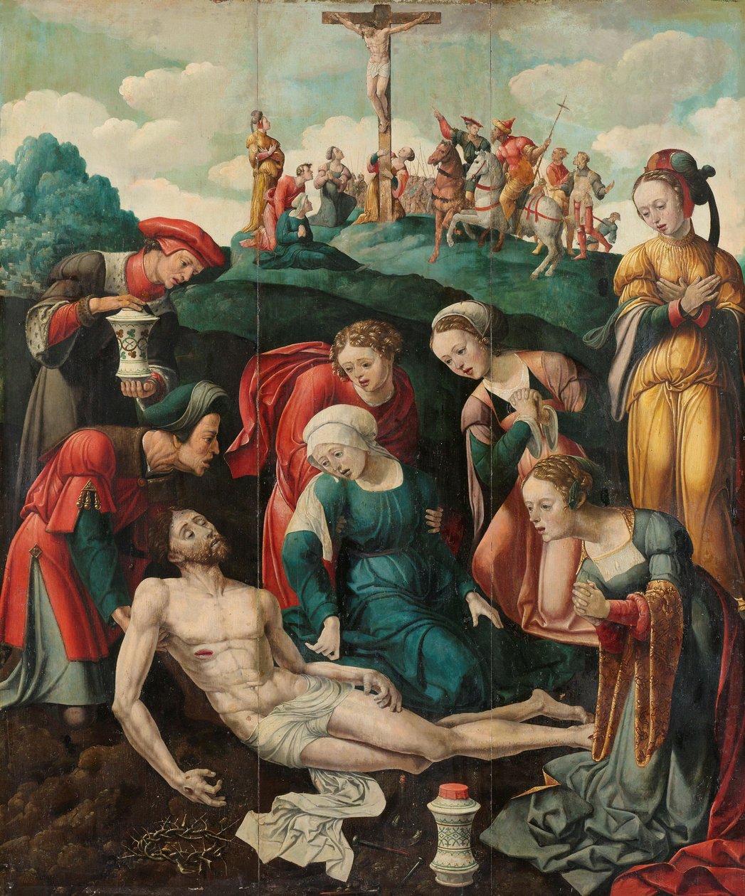 Die Beweinung Christi, ca. 1530-1540 von Cornelis Cornelisz (fl.1519-46) Buys