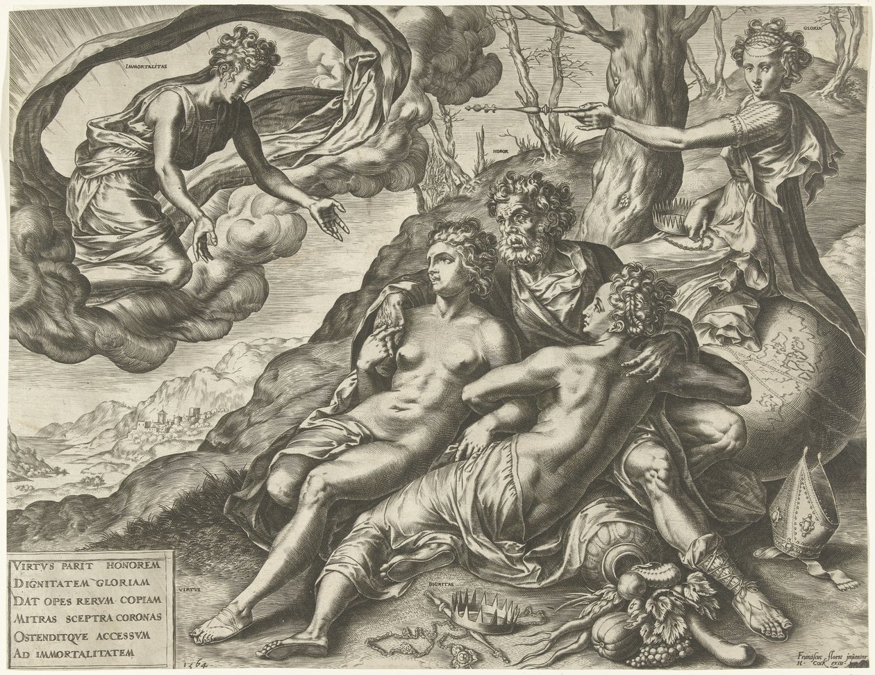 Allegorie auf die Unsterblichkeit der Tugenden von Cornelis Cort