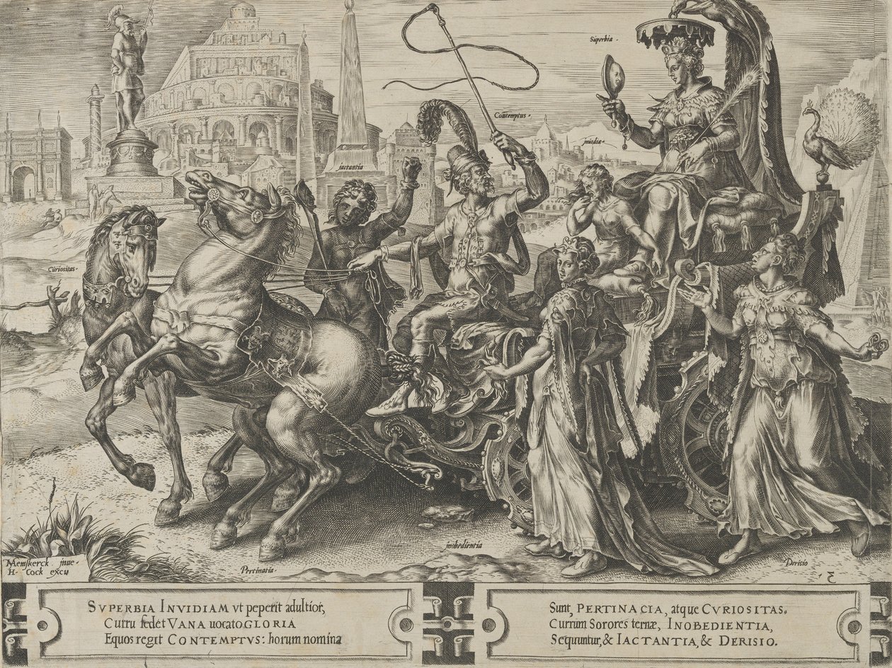 Der Triumph des Stolzes, aus Der Zyklus der Wechselfälle menschlicher Angelegenheiten, Platte 3, 1564 von Cornelis Cort
