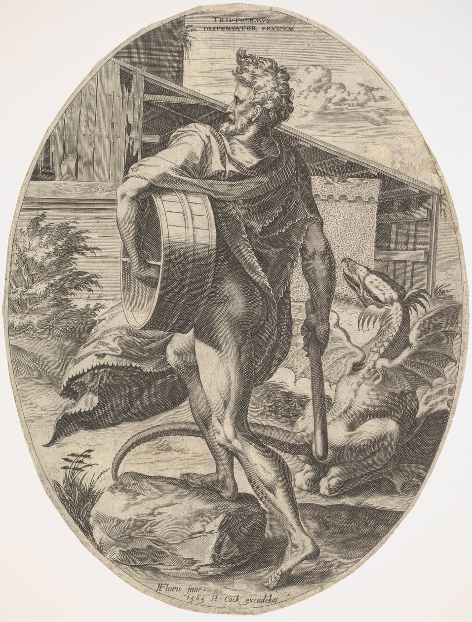 Triptolemus aus Die ländlichen Götter, 1565 von Cornelis Cort