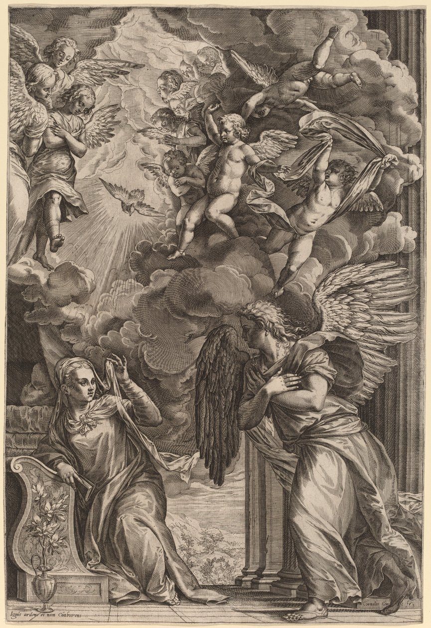Die Verkündigung von Cornelis Cort after Titian