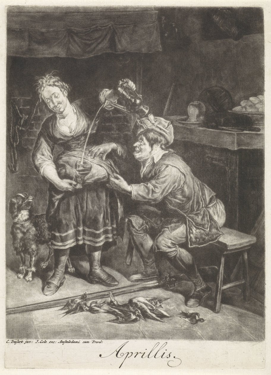 April (Die zwölf Monate des Jahres) von Cornelis Dusart