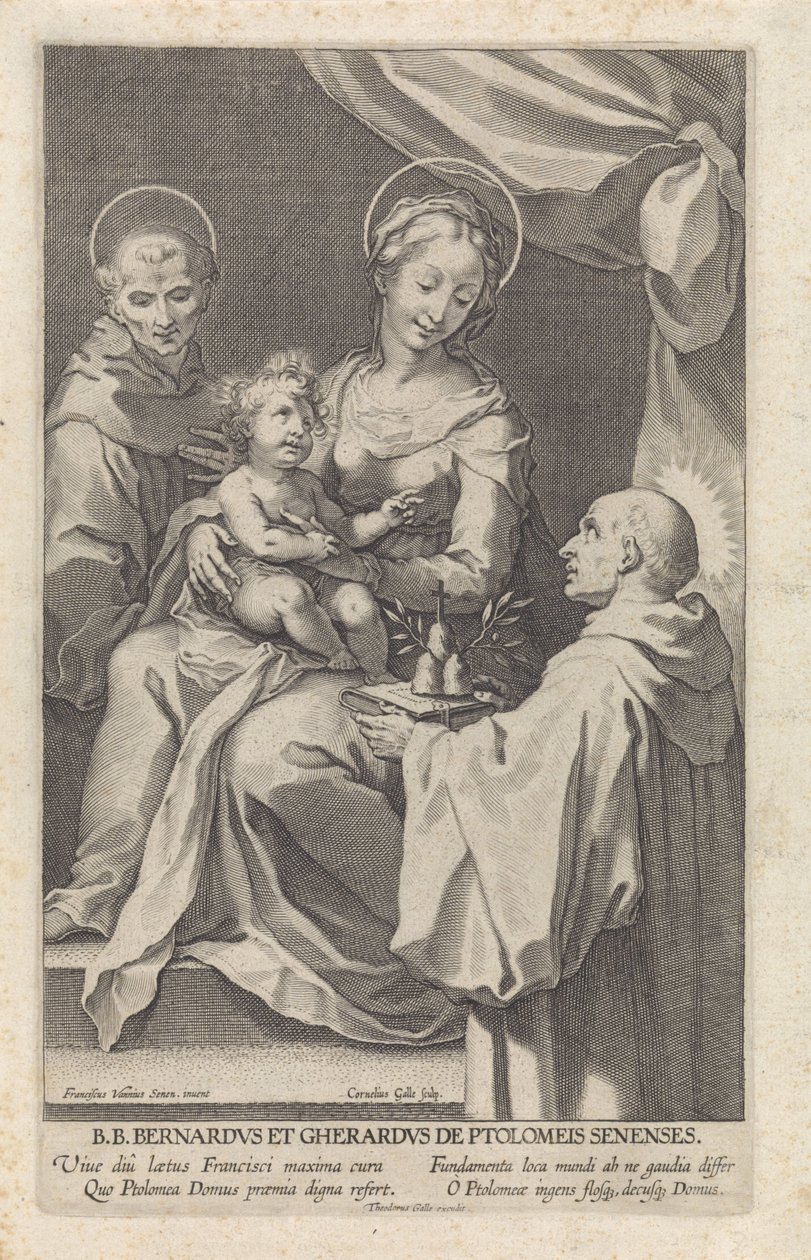 Maria mit Kind und der Hl. Bernhard von Siena und Hl. Gerardus von Cornelis Galle (I)