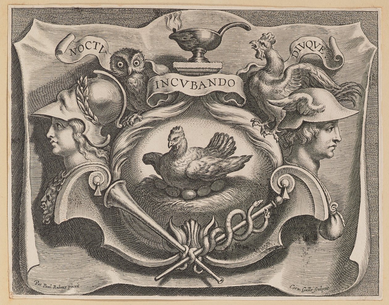 Vignette für die Titelseite von Martinus Bonacina, Opera Omnia von Cornelis Galle I after Sir Peter Paul Rubens
