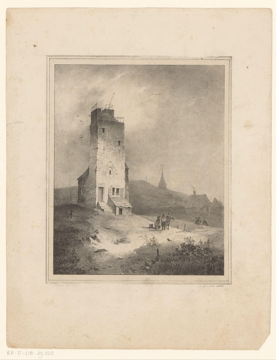 Turm in Dünenlandschaft von Cornelis Gerrit Verburgh