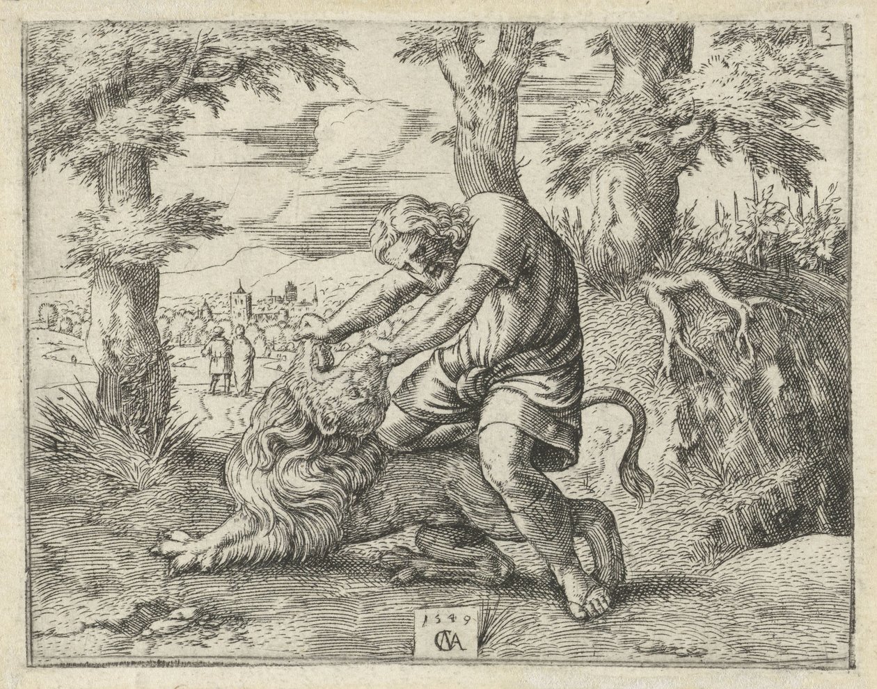 Simson tötet den Löwen von Cornelis Massijs