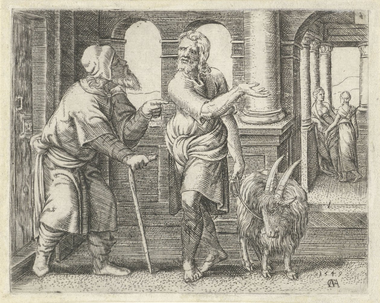 Simson mit einem Ziegenbock bei seinem Schwiegervater von Cornelis Massijs