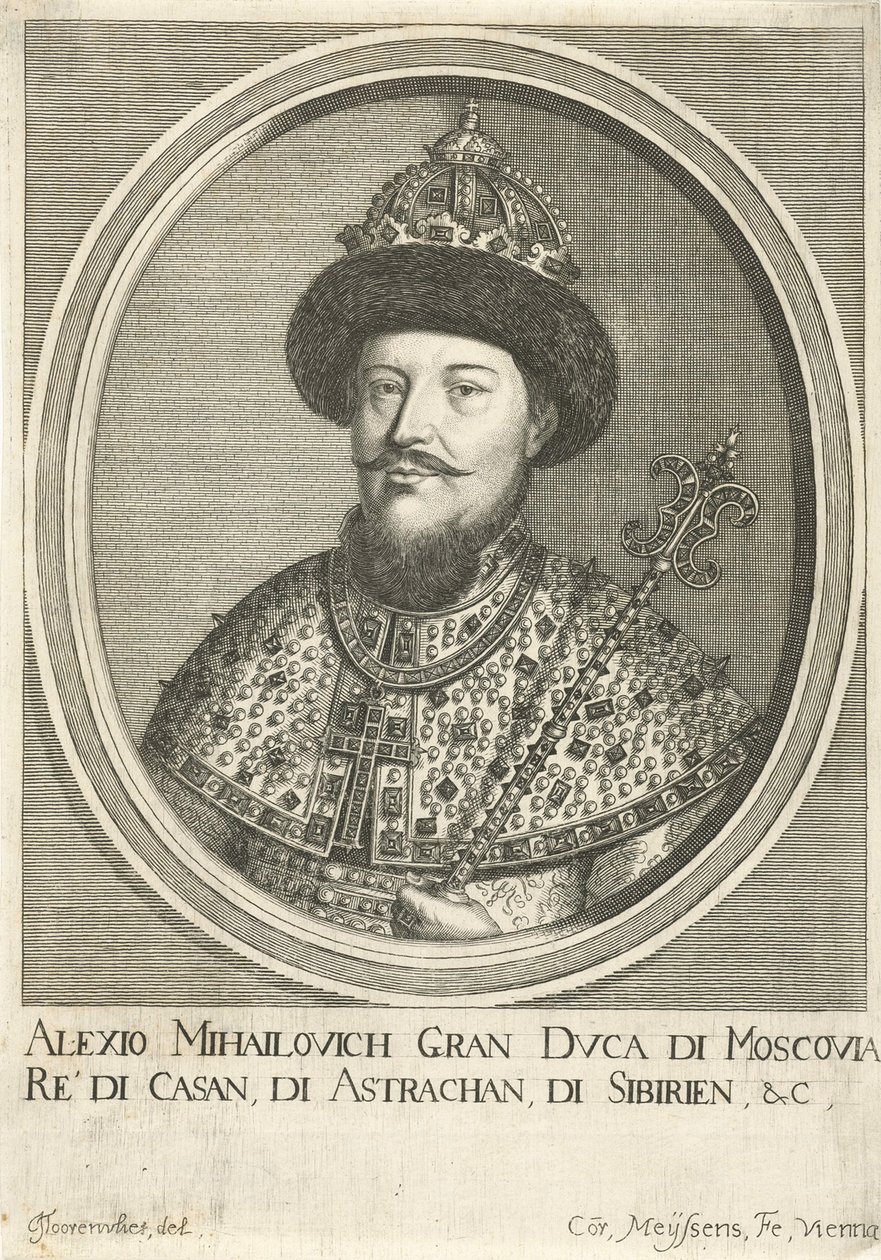 Porträt des Zaren Alexei I. Michailowitsch von Russland 1629-1676, 1670 von Cornelis Meyssens