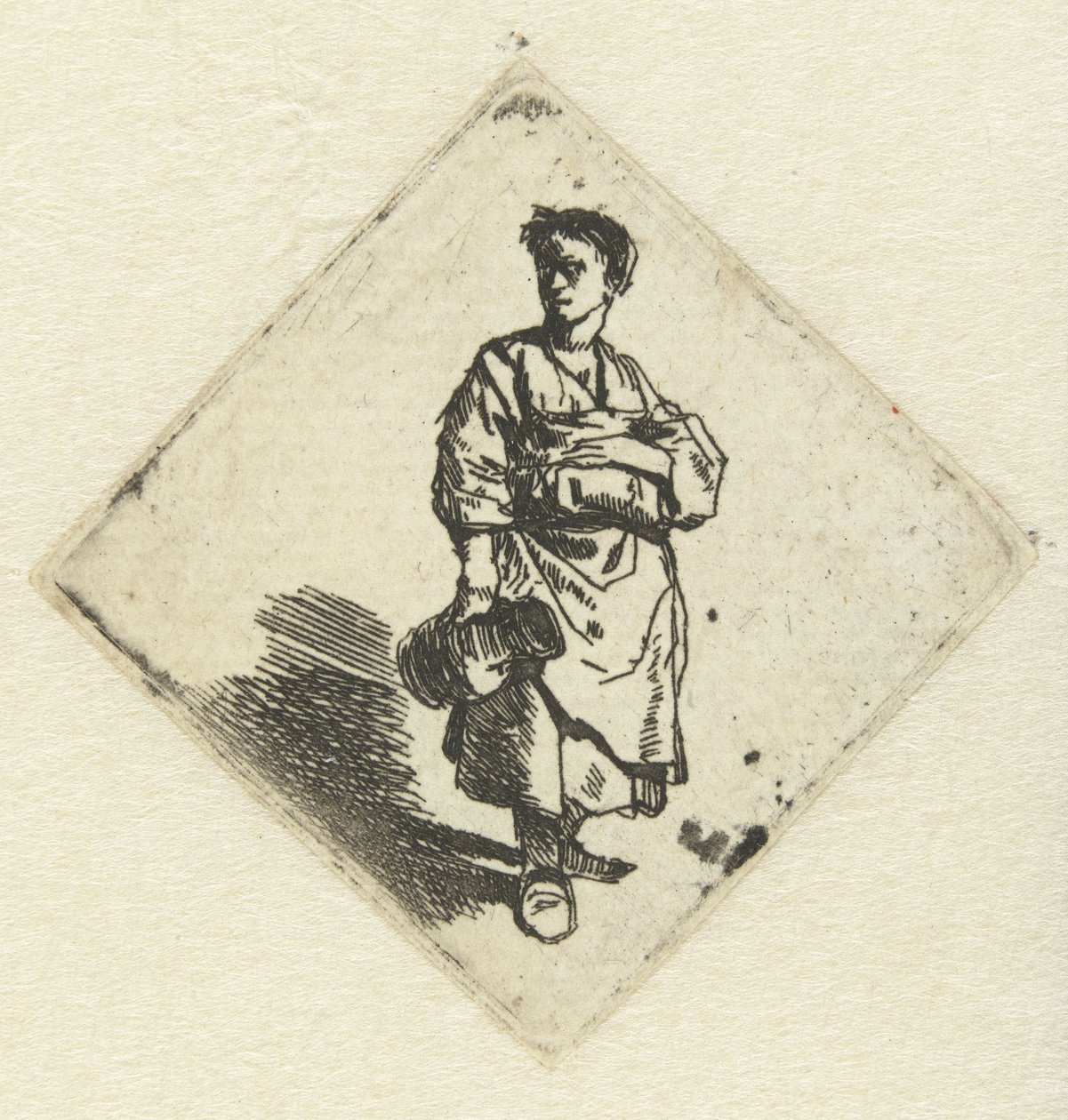 Stehende Frau mit Krug in der rechten Hand von Cornelis Pietersz. Bega