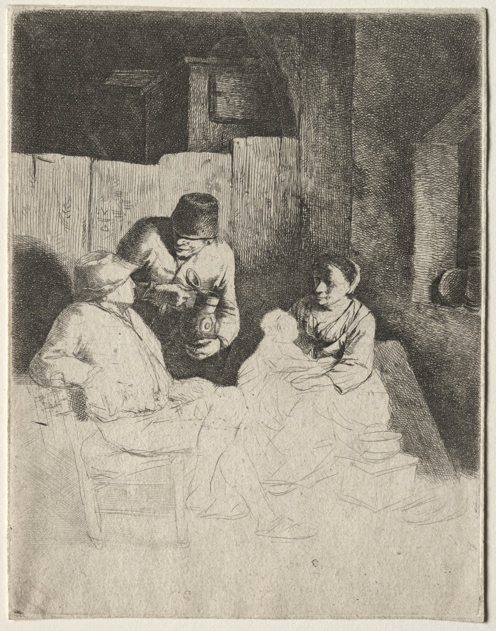 Die Mutter sitzt in einem Gasthaus von Cornelis Pietersz Bega