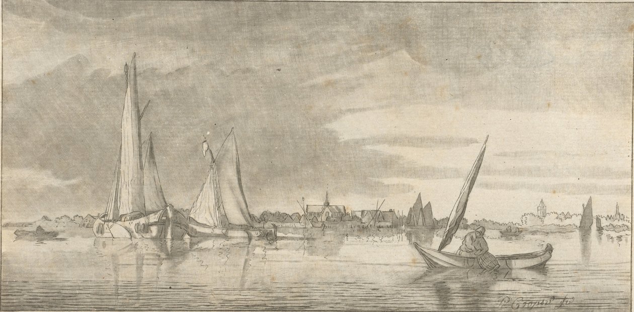 Flussansicht von Cornelis Ploos van Amstel (signed by artist)